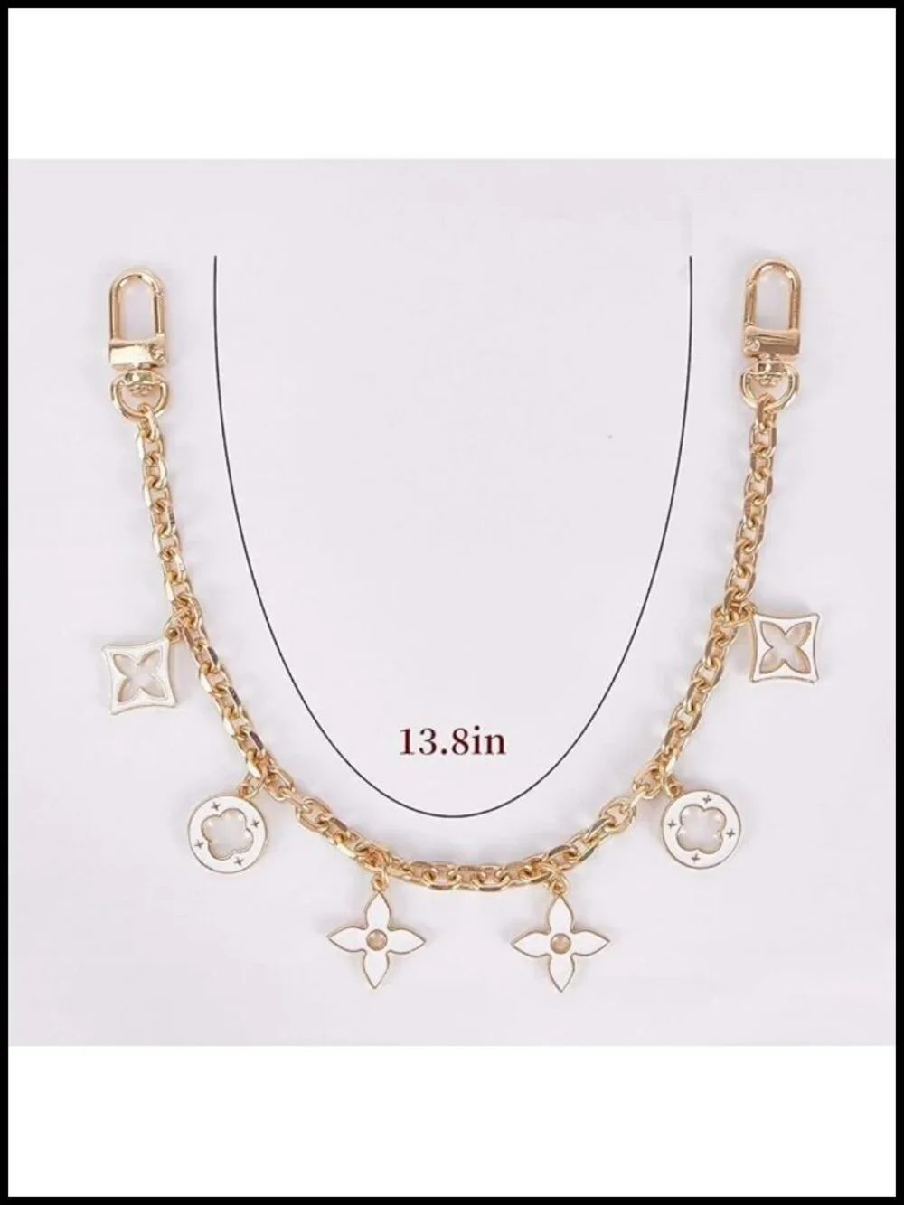 Gold-Tone Plated Aluminum Wallet Chain Purse Charm 13.8 Inch